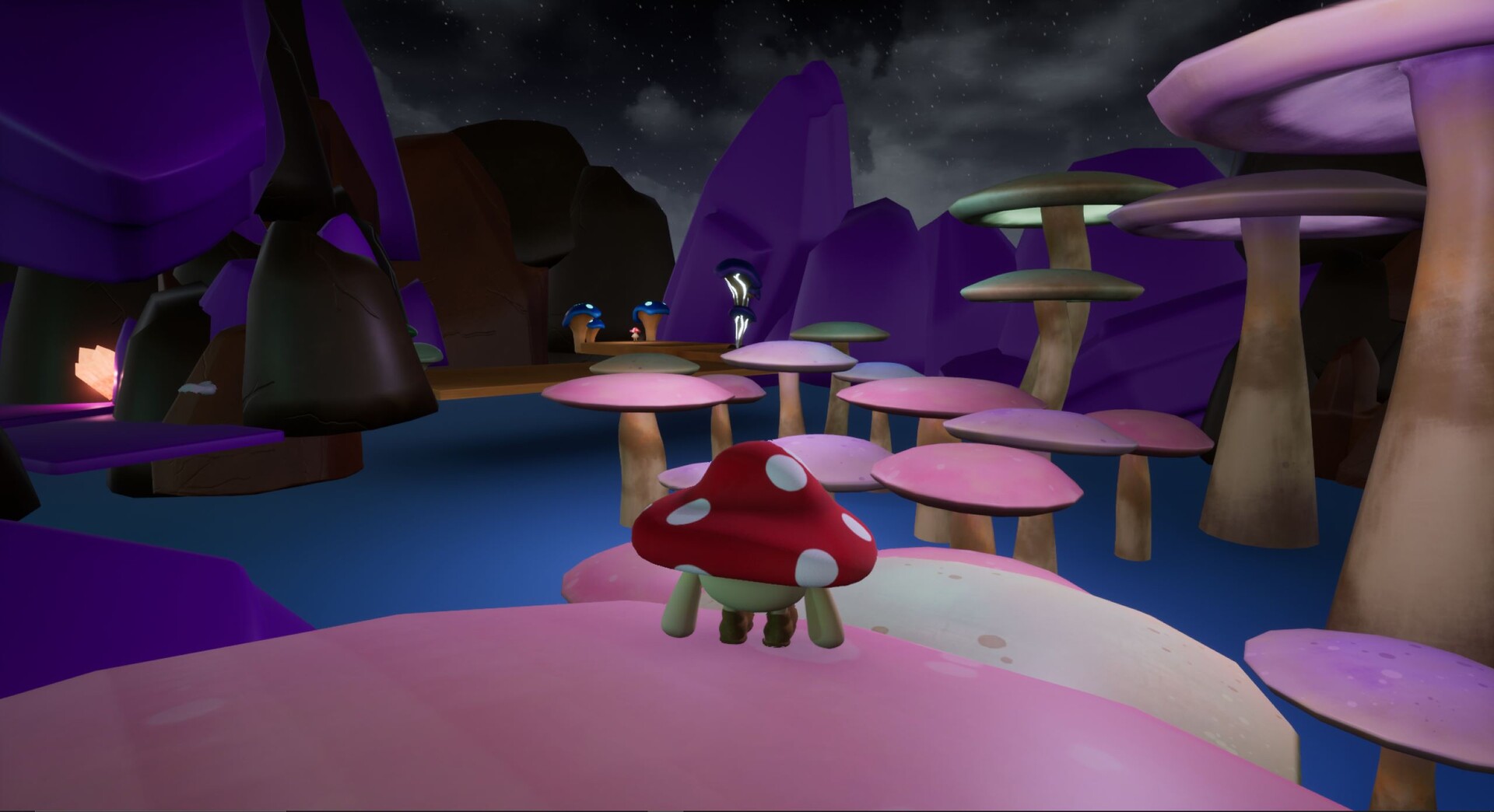 Underground mushroom forest