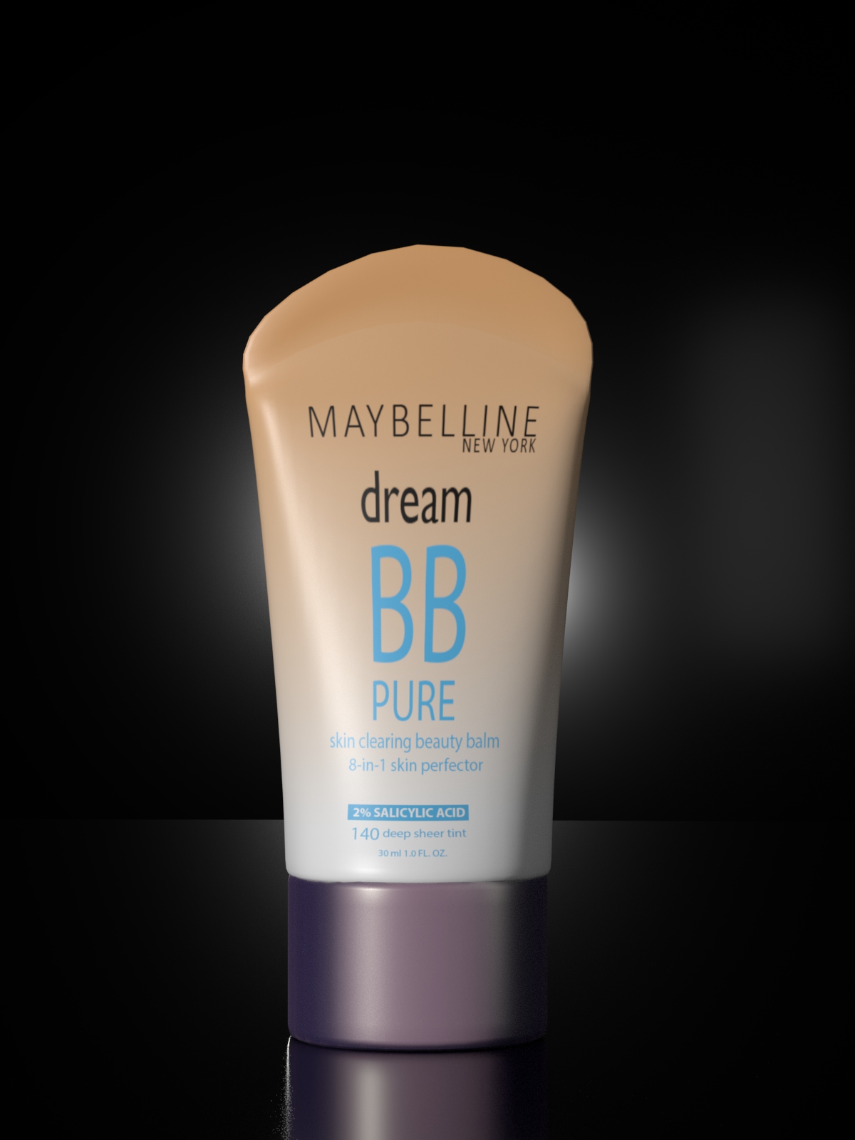 Maybelline Dream BB tube lit on black