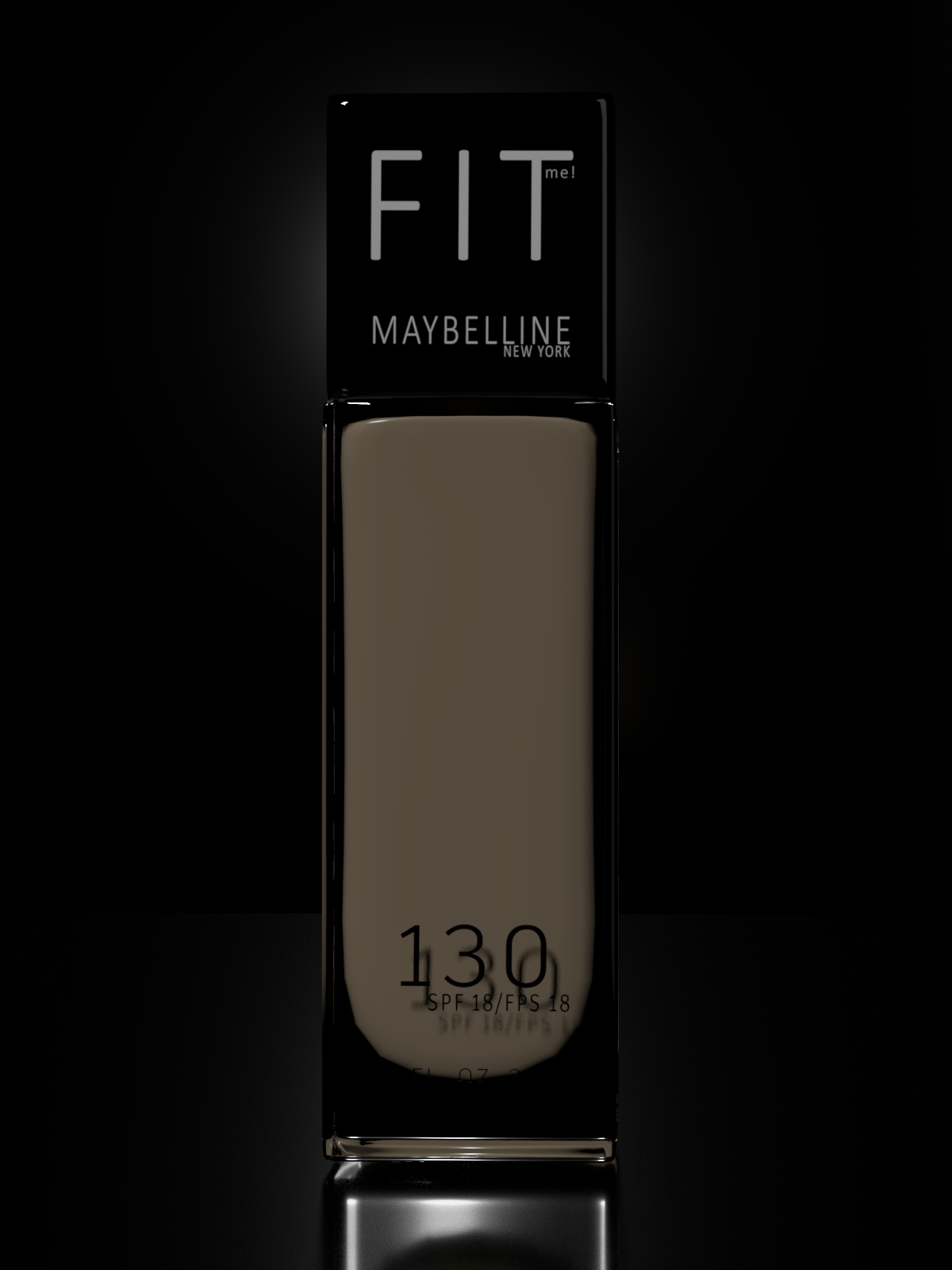 Maybelline Fit Me foundation bottle lit on black