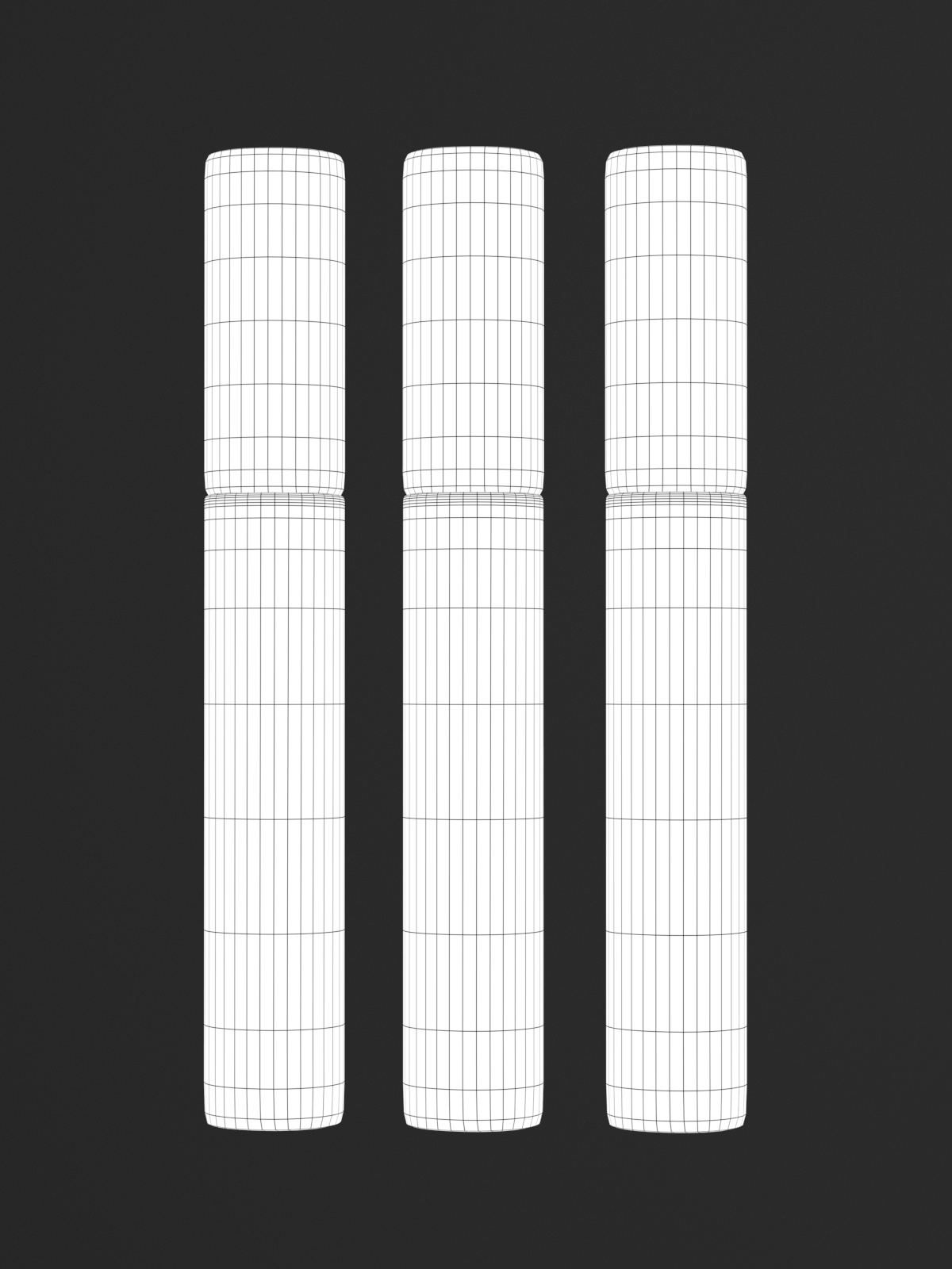 Wireframe of the three lip glosses