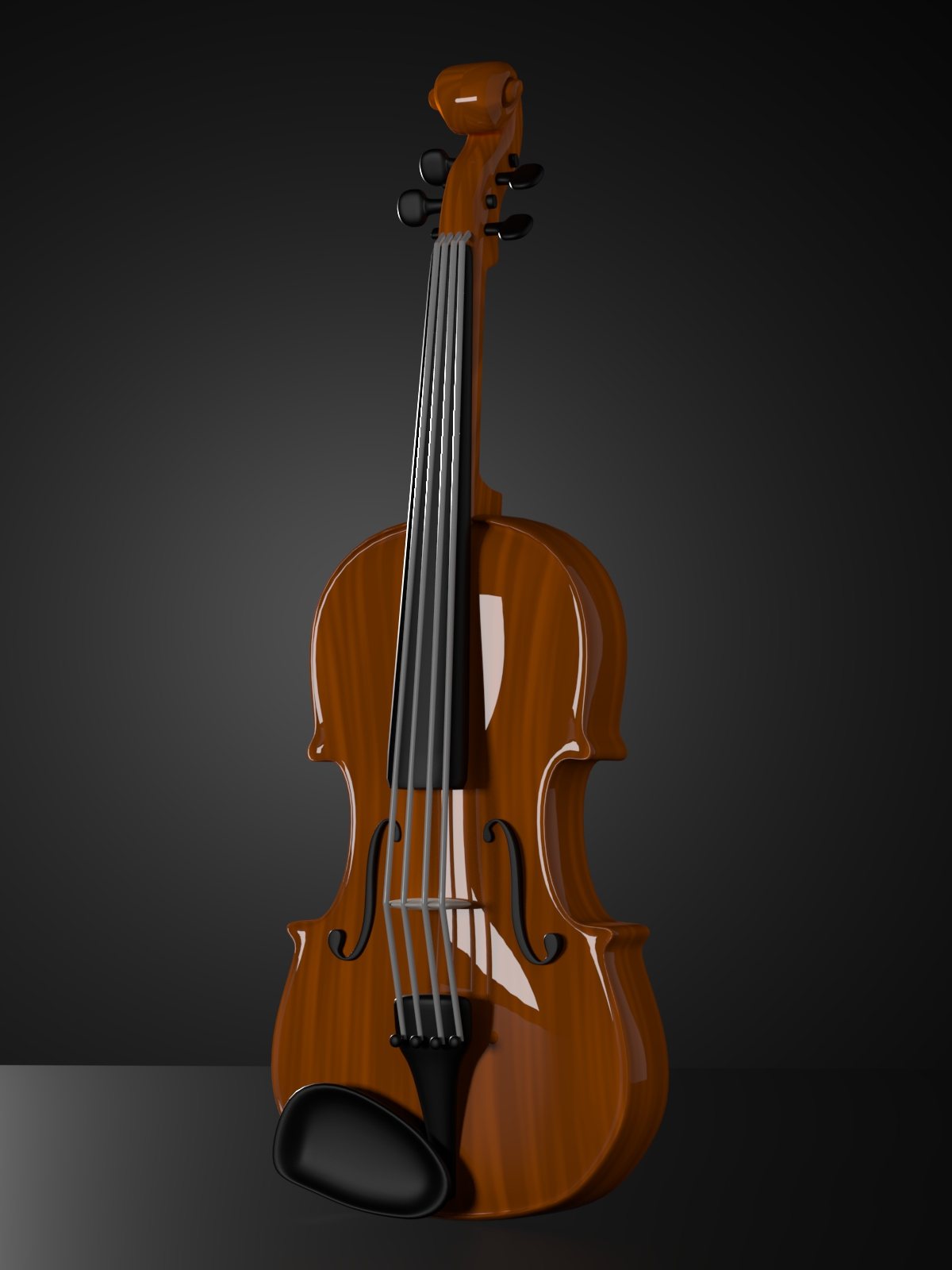 Violin rendered on a dark background
