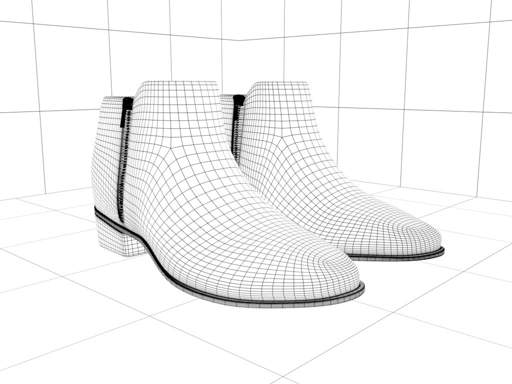 Wireframe of the boots