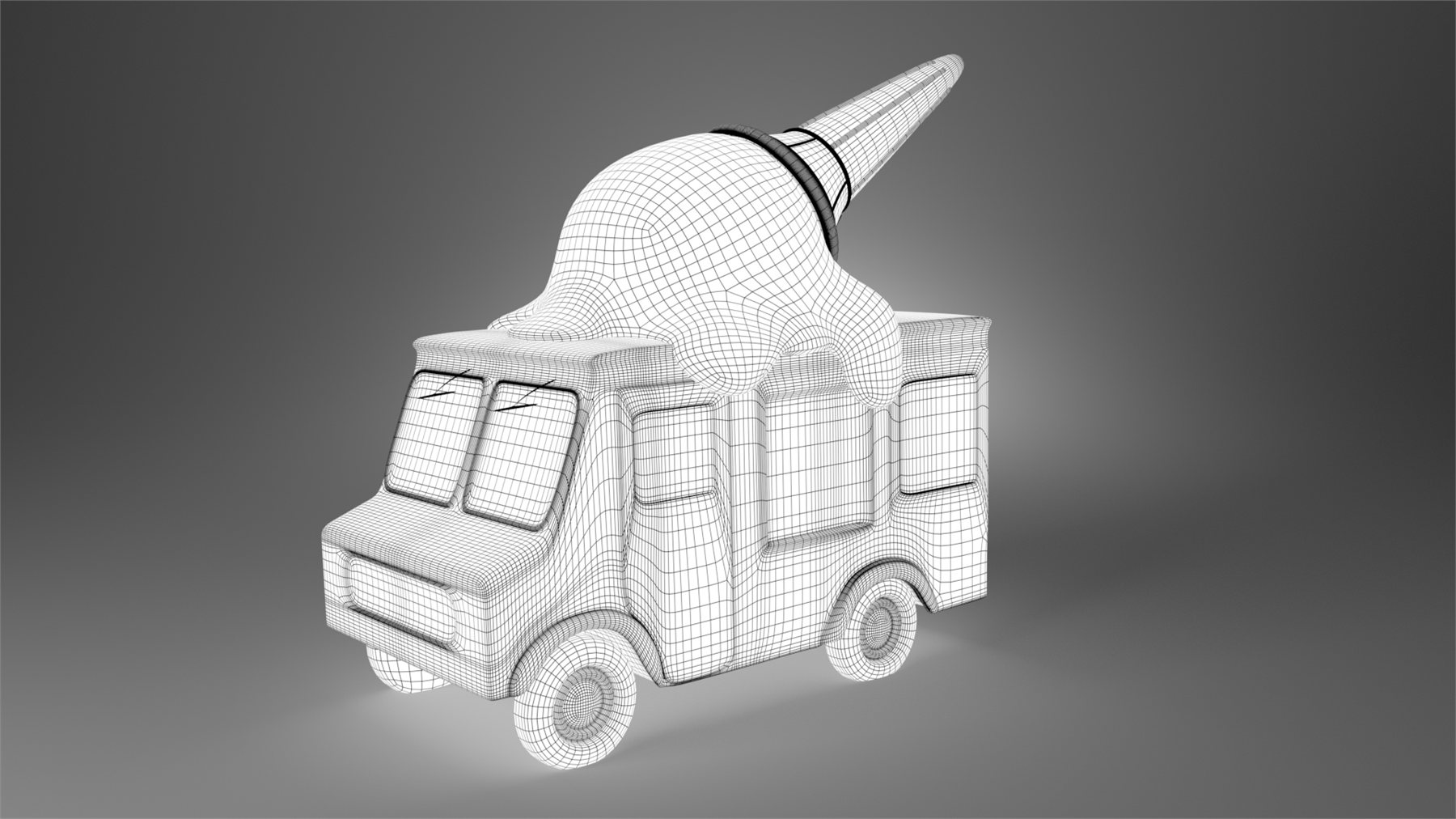 Wireframe of the ice cream truck