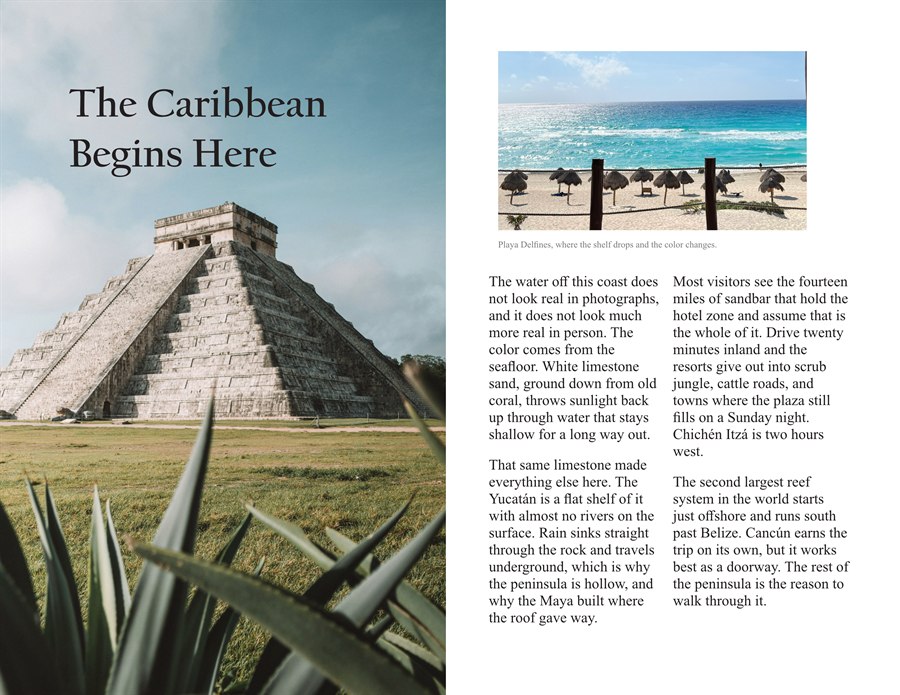 Cancun brochure opening spread