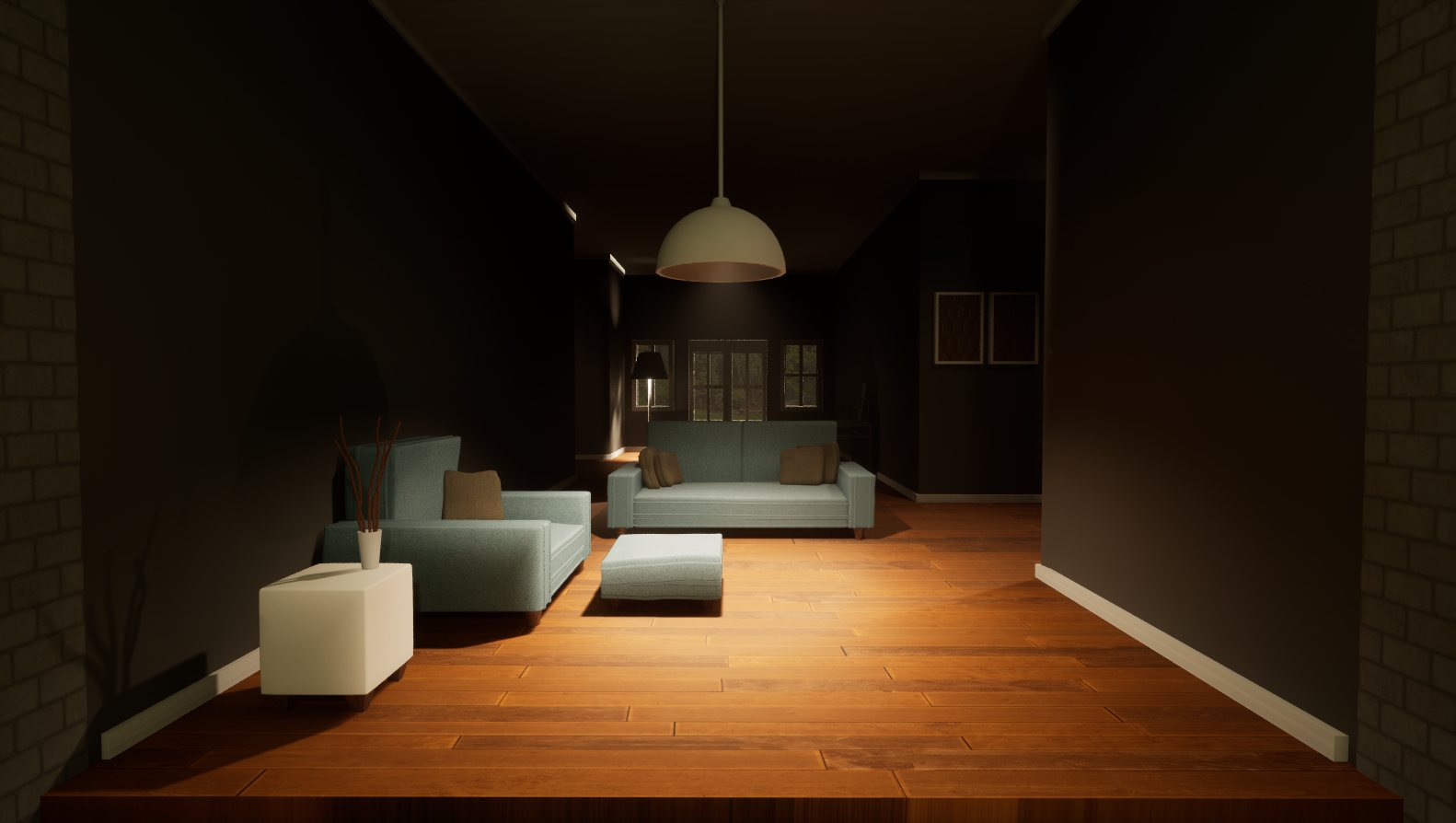 Finished interior